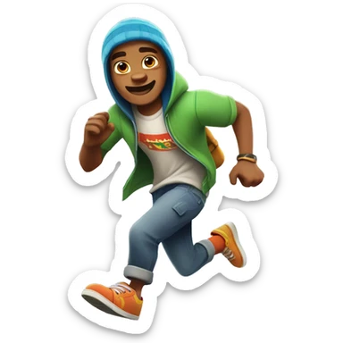 jake from subway surfers running sticker