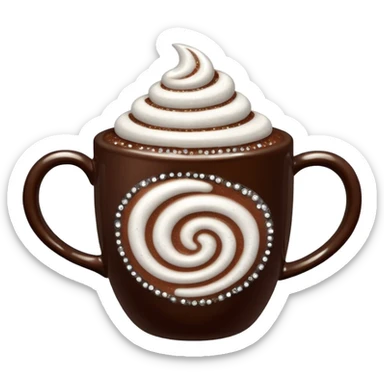 Hot cocoa in beautiful sparkly mug sticker