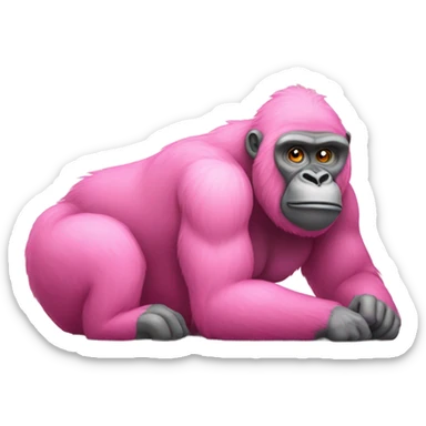 Pink gorilla with no legs sticker