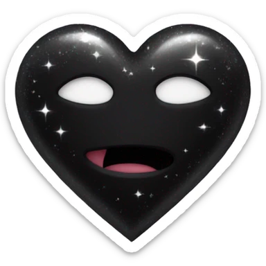 black heart with sparkle sticker