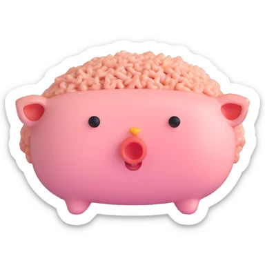 minced pork, clean, minimal, cute, well-lit, soft shadow, white background sticker