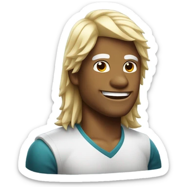 shark with mullet haircut sticker