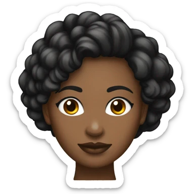 Femme noire cheveux très crépus très courts , bandeau blanc autour de la tête   sticker