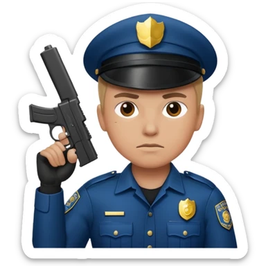 fully armed cop sticker