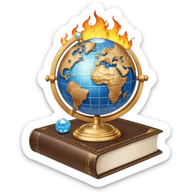 Combine these to make 1. 🌎💎📓🫥🔥⚖️ sticker