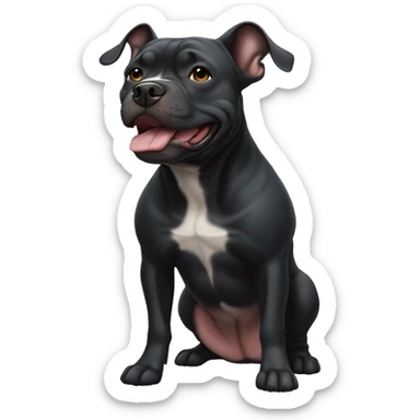 Black American Pocket Bully with floppy ears sticker
