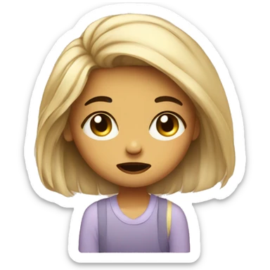 cute design girl she use a note book and looks like tired  sticker