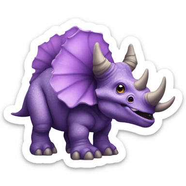 Purple triceratops  sticker