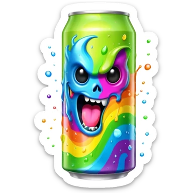 Rainbow Monster energy drink sticker