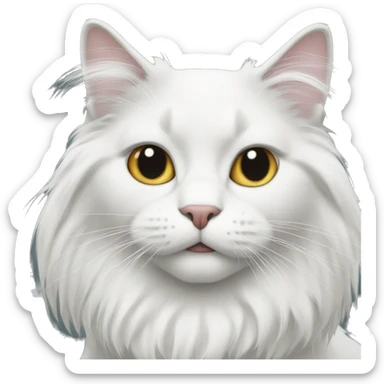 Black and white long haired cat sticker