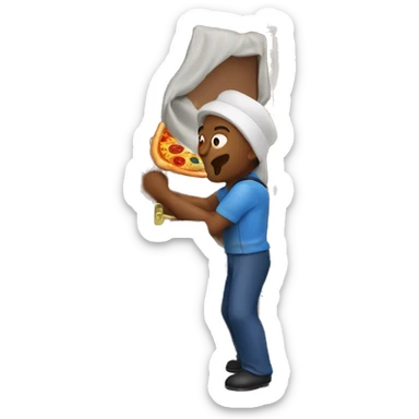 Shutting the door in a pizza man’s face sticker