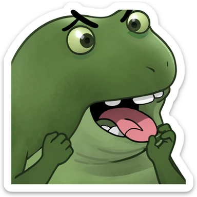 man with tongue out and hands around neck  sticker