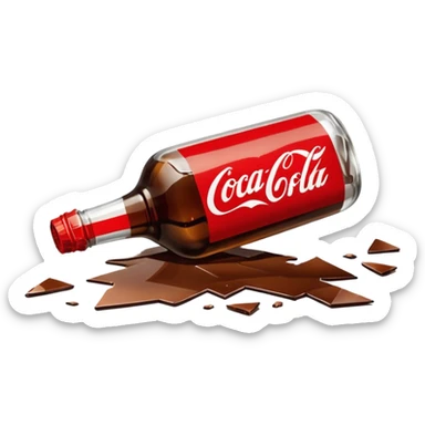 broken bottle of coca cola sticker