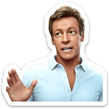 male in white collared shirt sticker