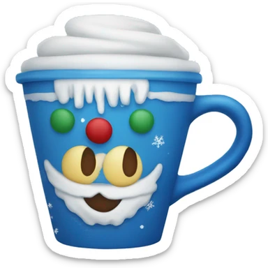 blue christmas cup sticker