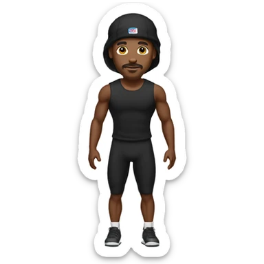 black man, little moustache, black durag, football jogging, full body sticker