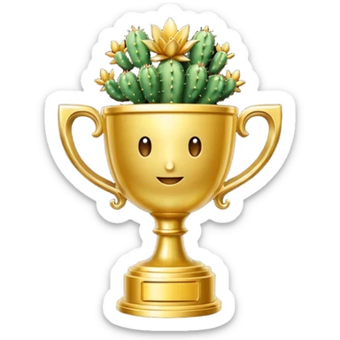 gold cactus cup trophy sticker