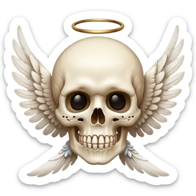 angel and skull merged sticker