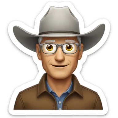 Tim Cook wearing a cowboy hat  sticker
