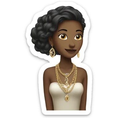 girl with jewelry by window sticker