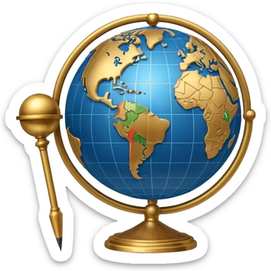 globe and pointer sticker