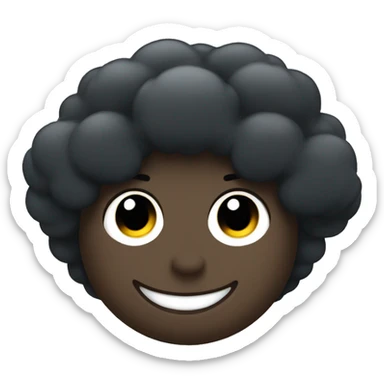 Black cloud happy face cute sticker