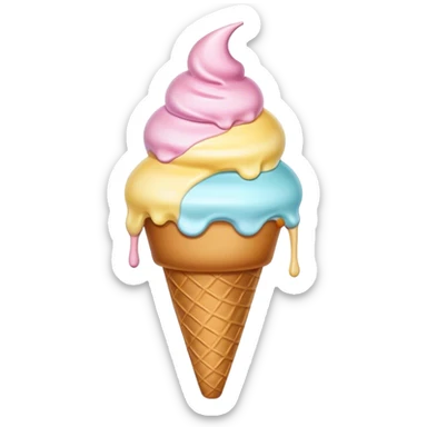 Melted pastel ice cream sticker