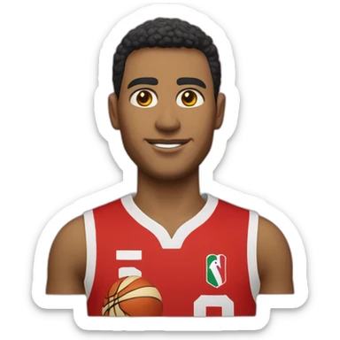 Marcio Santos 3 Franca basquete camisa vermelha sticker