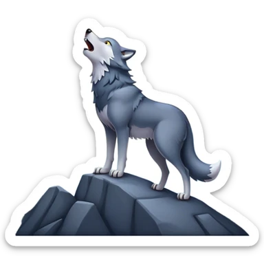 una lupa che ulula alla luna sticker