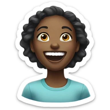 Black girl laughing out loud sticker
