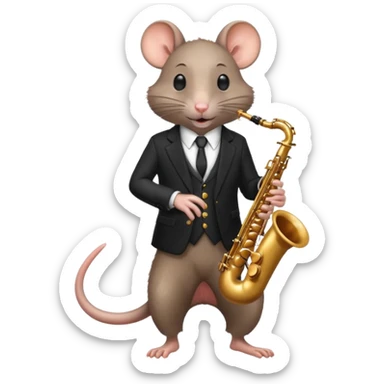 rat playing sax sticker
