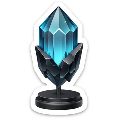 Magic black mineral crystal On the stand sticker