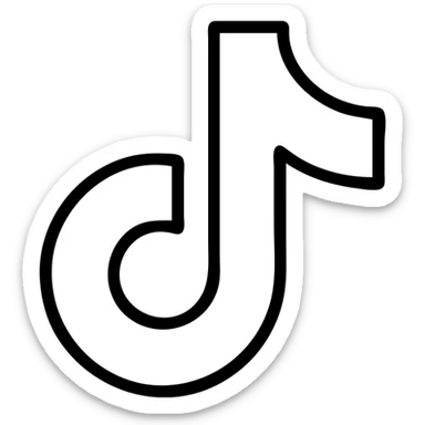 lineal outlined TikTok logo icon, black outline, no fill, minimalistic, no text sticker