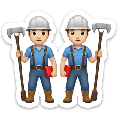 men with axes sticker