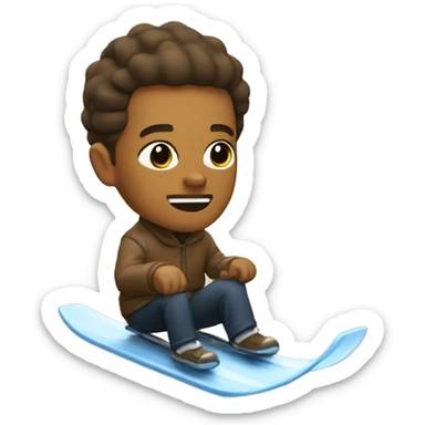 Ninho avec une luge en forme de têe  sticker