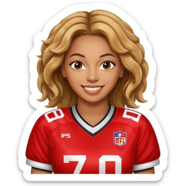 Beyonce in a football jersey  sticker
