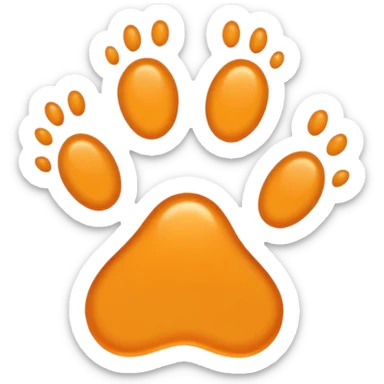 a very light pale yellow-orange pawprint sticker