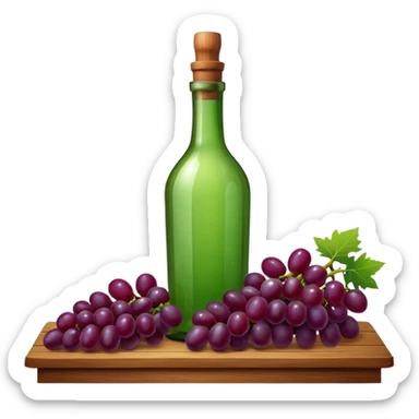 Vine bottle with Grapes sticker