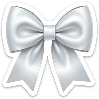 white satin bow sticker