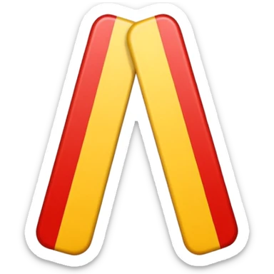 Similar to 🇮🇩 with yellow colour 50% and red colour 50% of 2 strip sticker