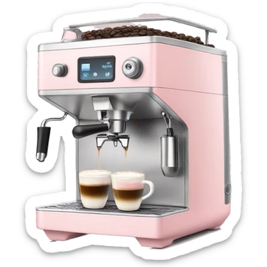 pale pink coffee machine  sticker