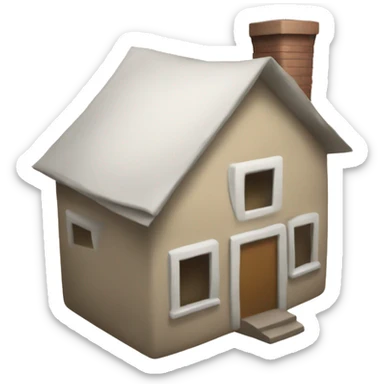 emoji for a page related to home documents. The emoji should include a house icon and a stack of paper or a single document with a visible home symbol on it.  sticker