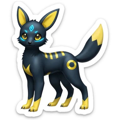 Umbreon-Electrike-Zeraora-Fakémon-hybrid-creature (full body)  sticker