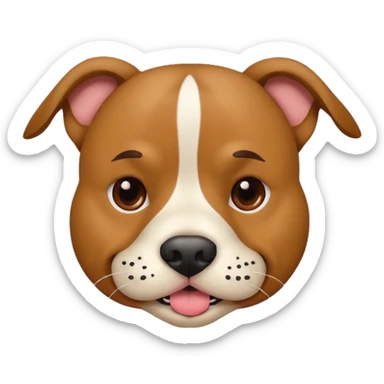 pitbull dog wearing a funny mustache sticker