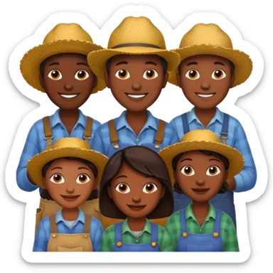 farmer group , dark skin sticker