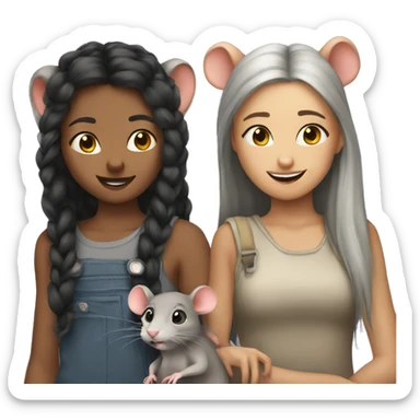 Rats girls together  sticker