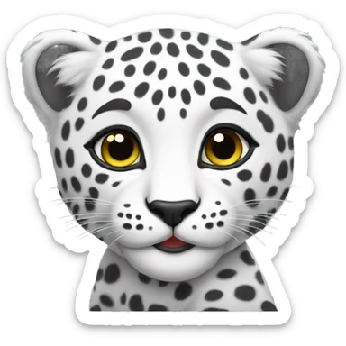 white leopard cub sticker