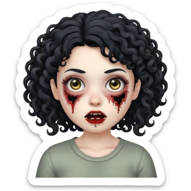 Eu quero fazer um memoji de zombie com cabelo cacheado feminino  sticker
