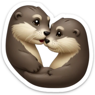 An otter that gives a kiss sticker
