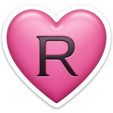Make a pink heart with an R in the middle sticker